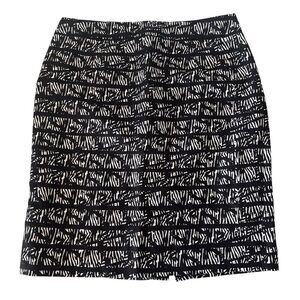 Calvin Klein Skirt sz 16 Pencil Black White‎ Pattern Below Knee Length 25"